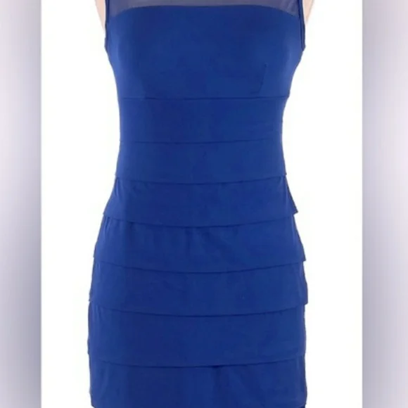 EN FOCUS STUDIOS, Women't Elegant Blue Sleeveless Dress strech Summer Size: 6 - Picture 1 of 6